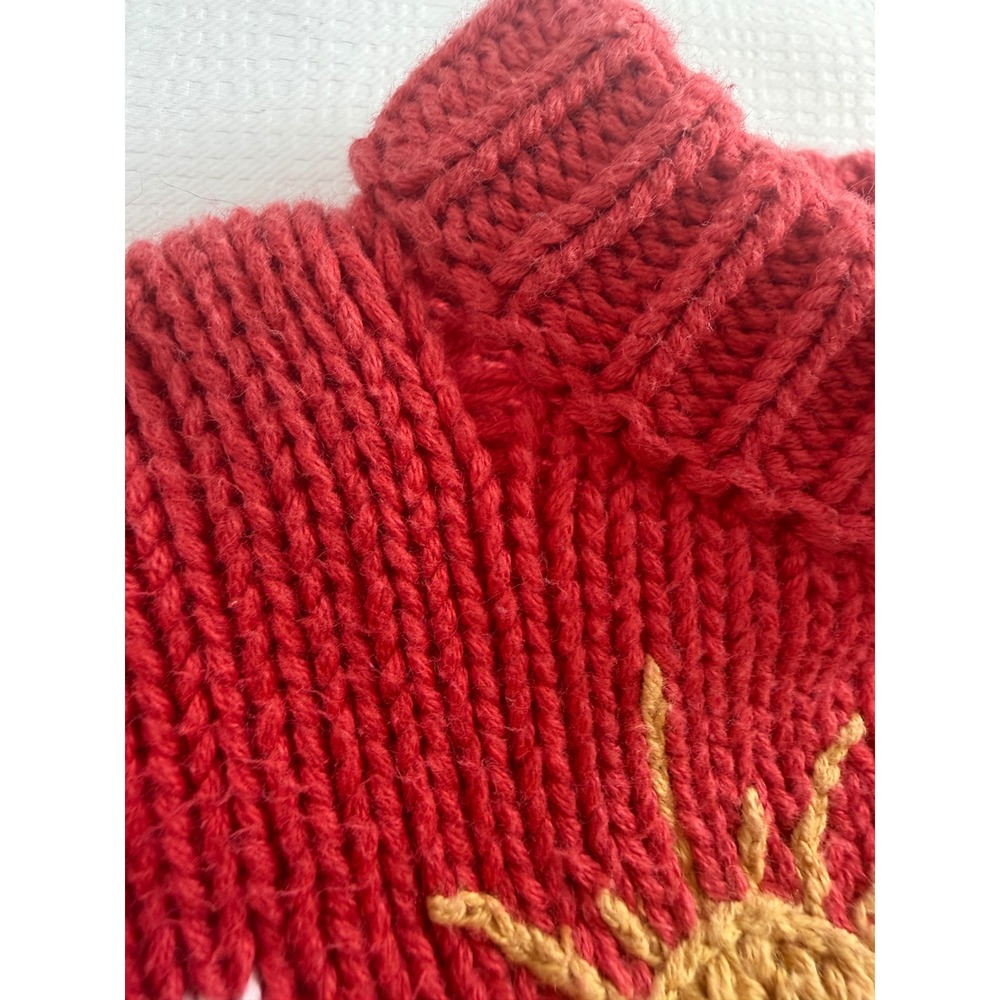 Gougane Handmade Knitwear Red Farm Scene Intarsia Cotton Sweater Kids 2 - Picture 10 of 12